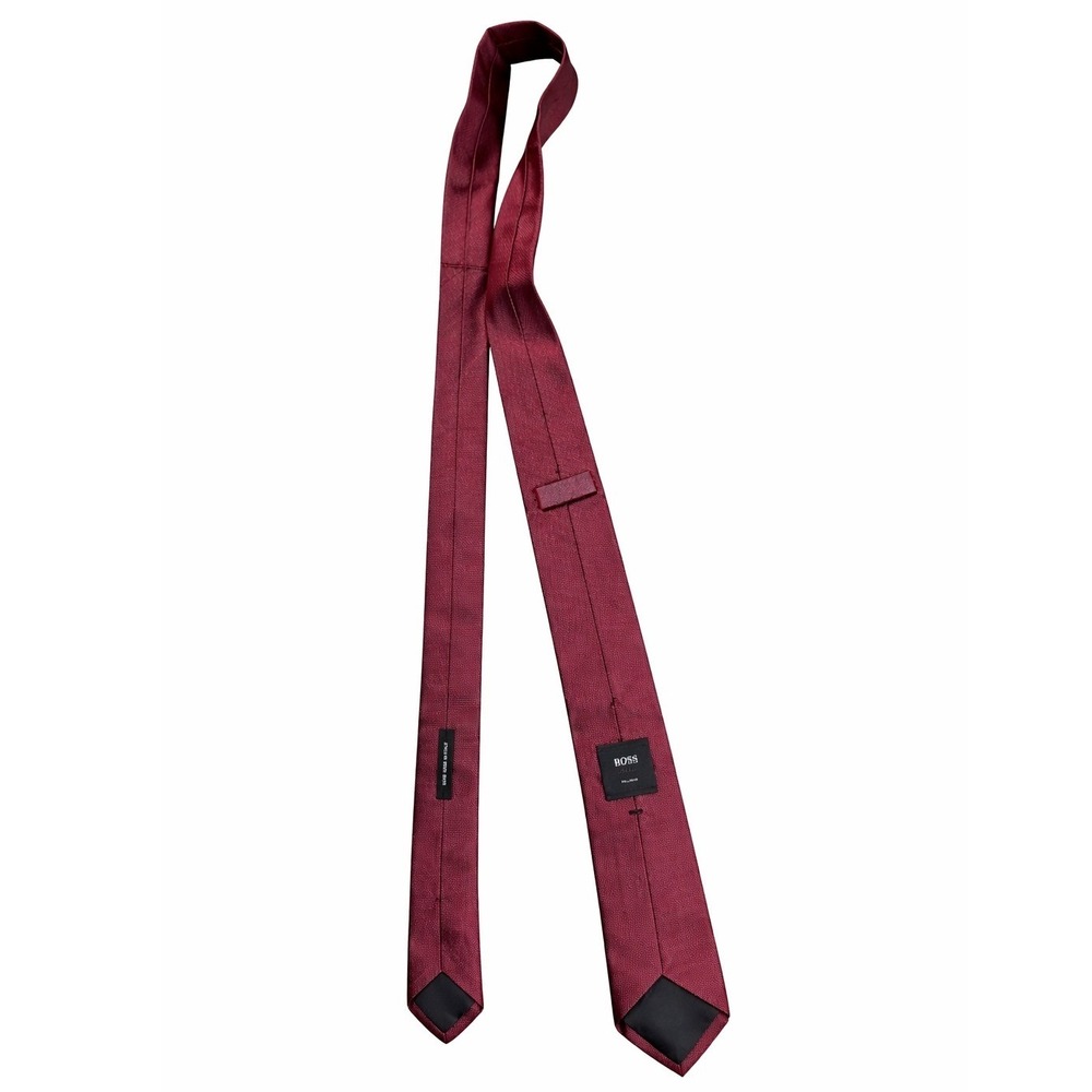 Hugo Boss Tailored‎ Silk Tie Burgundy Red Made Italy Luxury